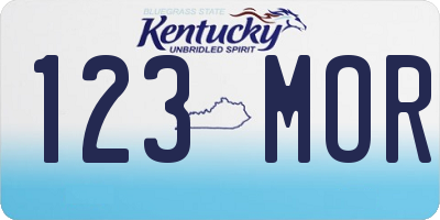 KY license plate 123MOR