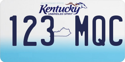 KY license plate 123MQC
