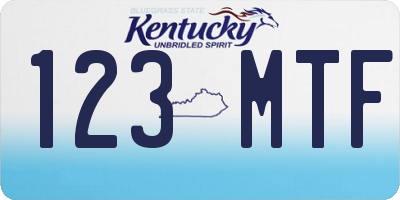 KY license plate 123MTF