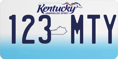 KY license plate 123MTY