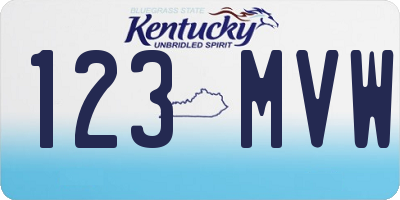 KY license plate 123MVW