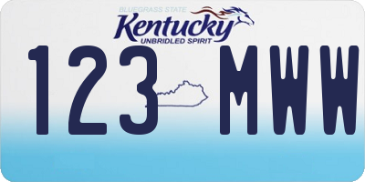 KY license plate 123MWW