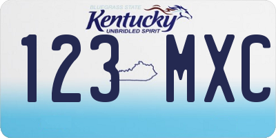 KY license plate 123MXC