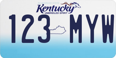 KY license plate 123MYW