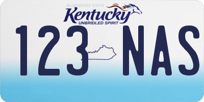 KY license plate 123NAS