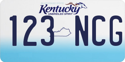 KY license plate 123NCG