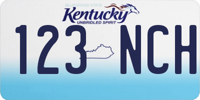 KY license plate 123NCH