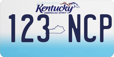 KY license plate 123NCP