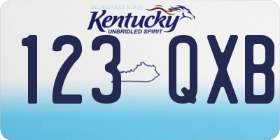 KY license plate 123QXB