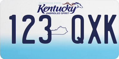 KY license plate 123QXK