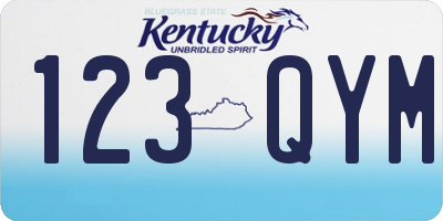 KY license plate 123QYM