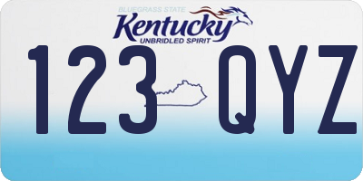 KY license plate 123QYZ
