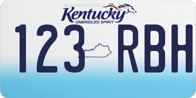KY license plate 123RBH