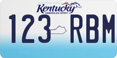 KY license plate 123RBM