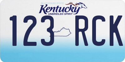 KY license plate 123RCK