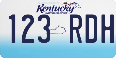 KY license plate 123RDH