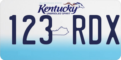 KY license plate 123RDX