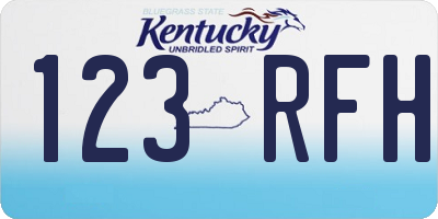 KY license plate 123RFH