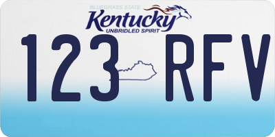 KY license plate 123RFV