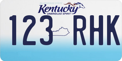 KY license plate 123RHK