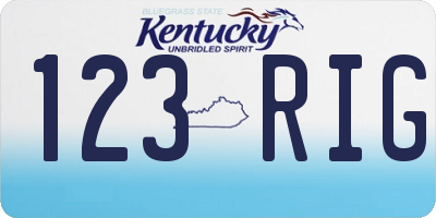 KY license plate 123RIG