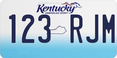 KY license plate 123RJM