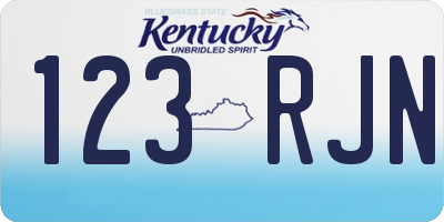 KY license plate 123RJN