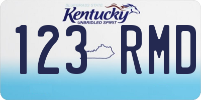 KY license plate 123RMD