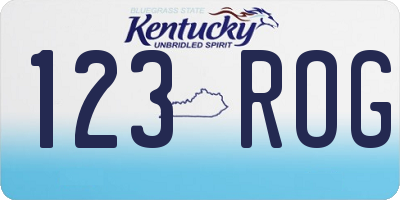 KY license plate 123ROG