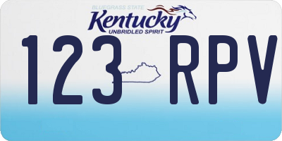 KY license plate 123RPV