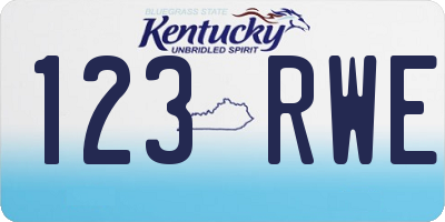 KY license plate 123RWE