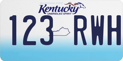 KY license plate 123RWH
