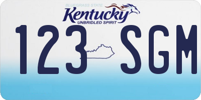 KY license plate 123SGM