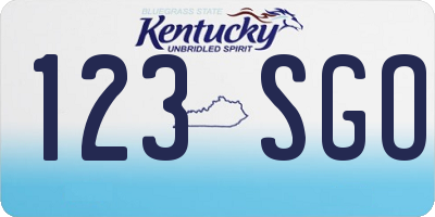 KY license plate 123SGO