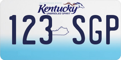 KY license plate 123SGP