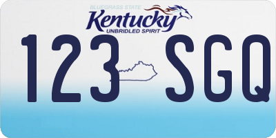 KY license plate 123SGQ