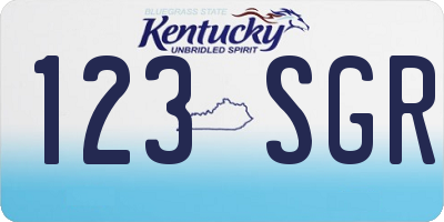 KY license plate 123SGR