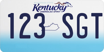 KY license plate 123SGT
