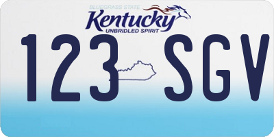 KY license plate 123SGV