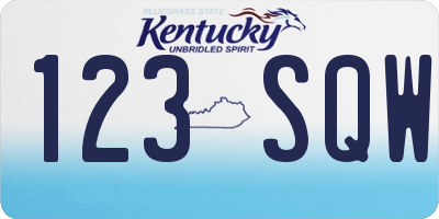 KY license plate 123SQW