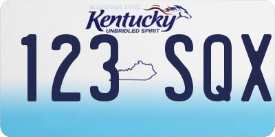 KY license plate 123SQX