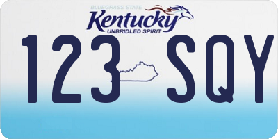KY license plate 123SQY