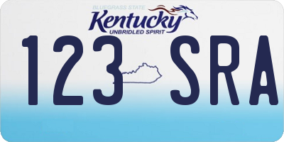 KY license plate 123SRA