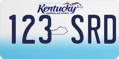 KY license plate 123SRD