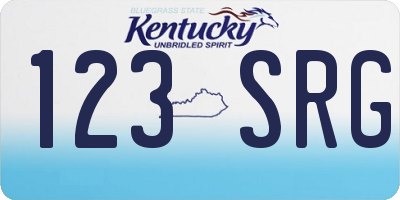 KY license plate 123SRG