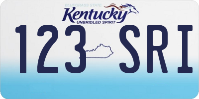 KY license plate 123SRI