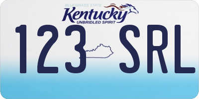 KY license plate 123SRL