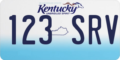 KY license plate 123SRV