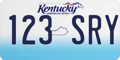 KY license plate 123SRY