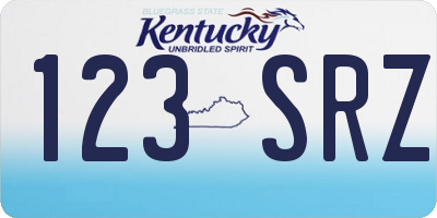 KY license plate 123SRZ